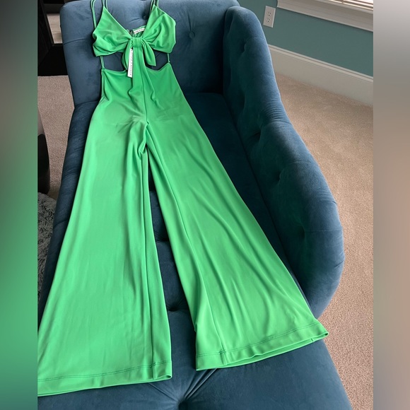 Alice & Olivia green cut out jumpsuit - Picture 5 of 7